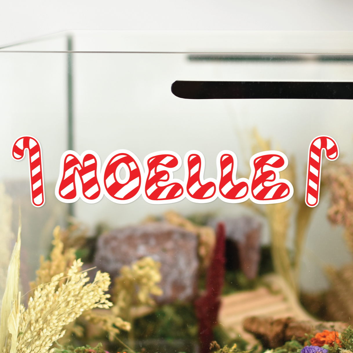 Candy Cane Pet Name Stickers