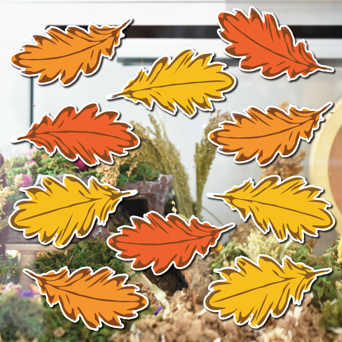 Doodle Leaves | Static Cling Stickers