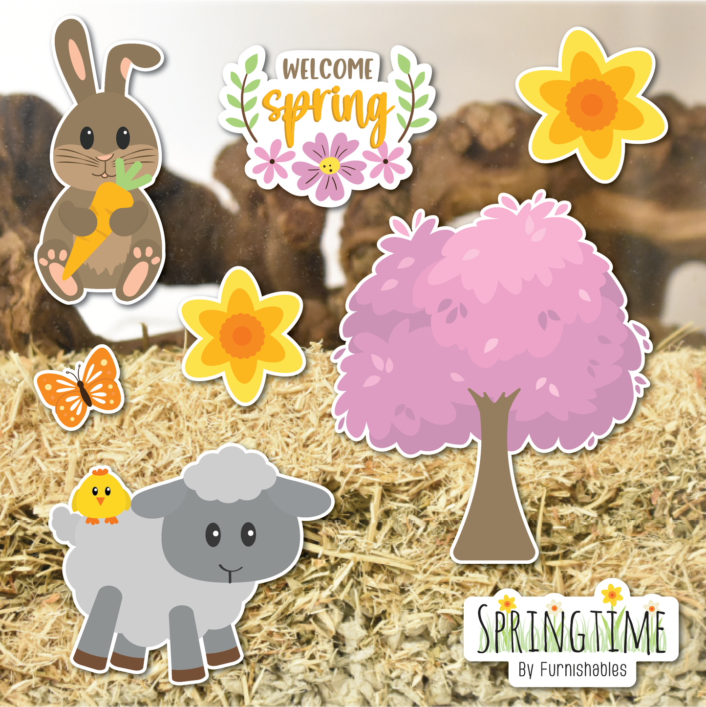 Springtime | Static Cling | Pet Cage Theme