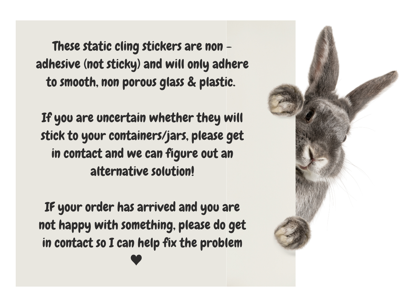 Static Cling Organisation Labels