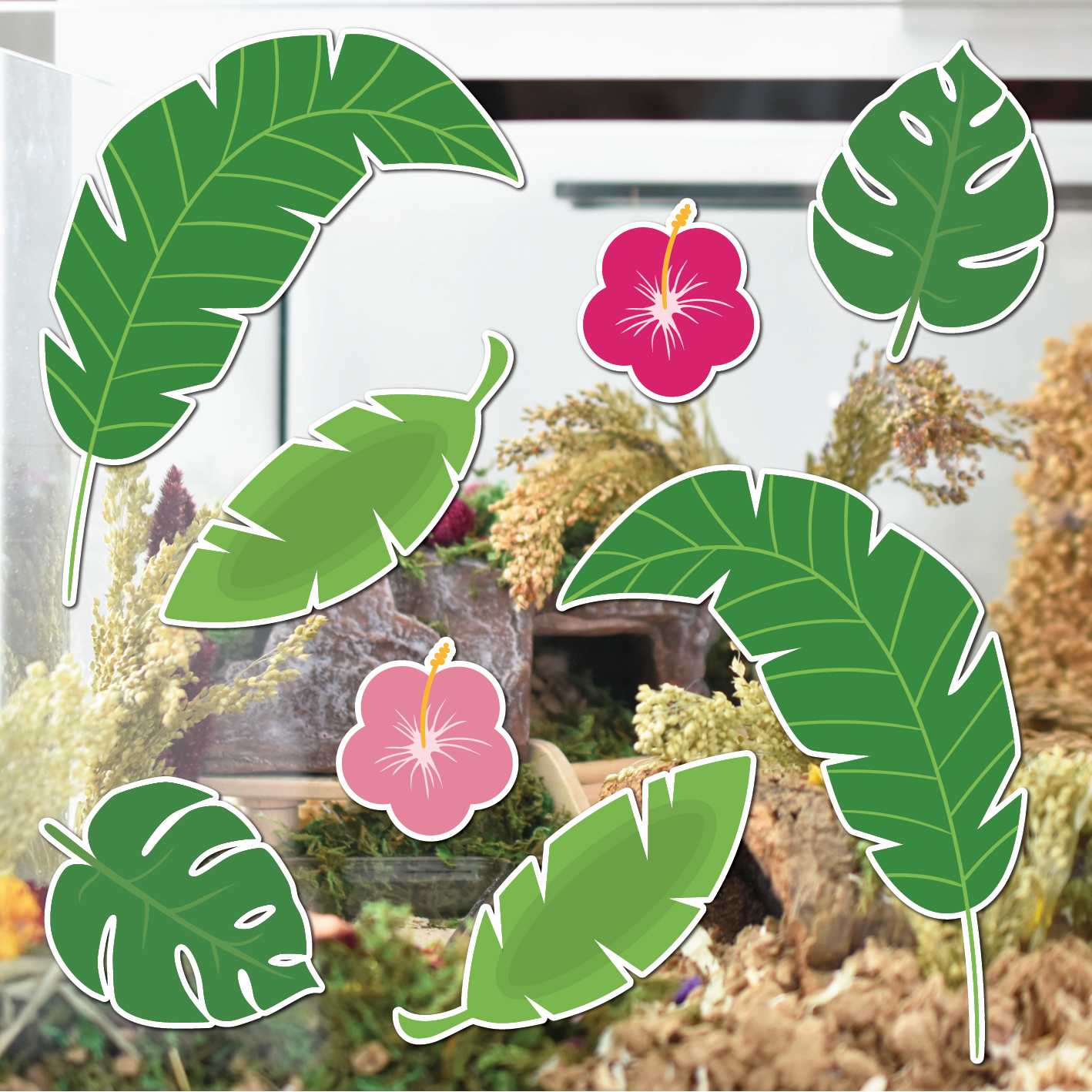 Tropical Leaves | Static Cling Stickers