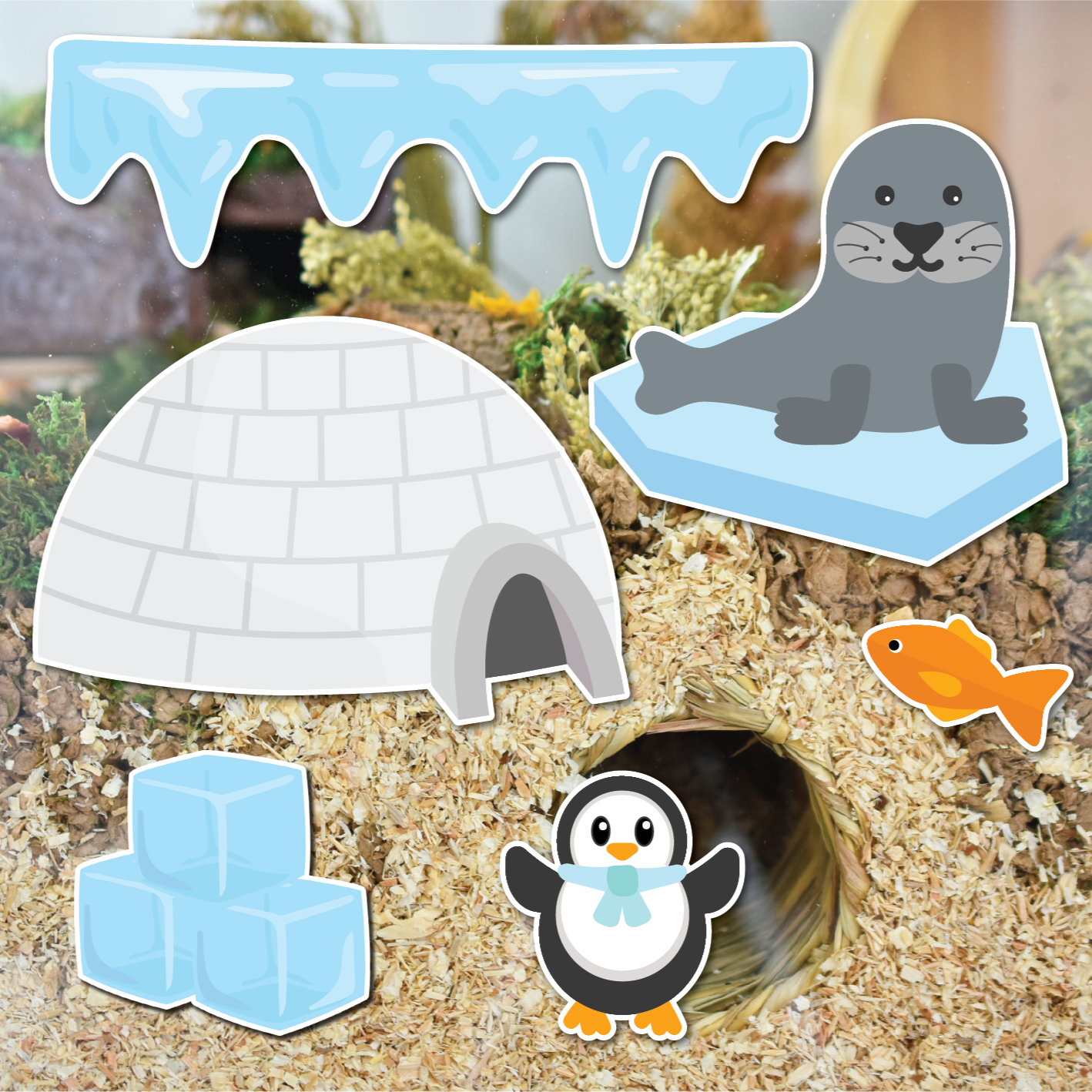 Antarctica | Static Cling | Pet Cage Theme