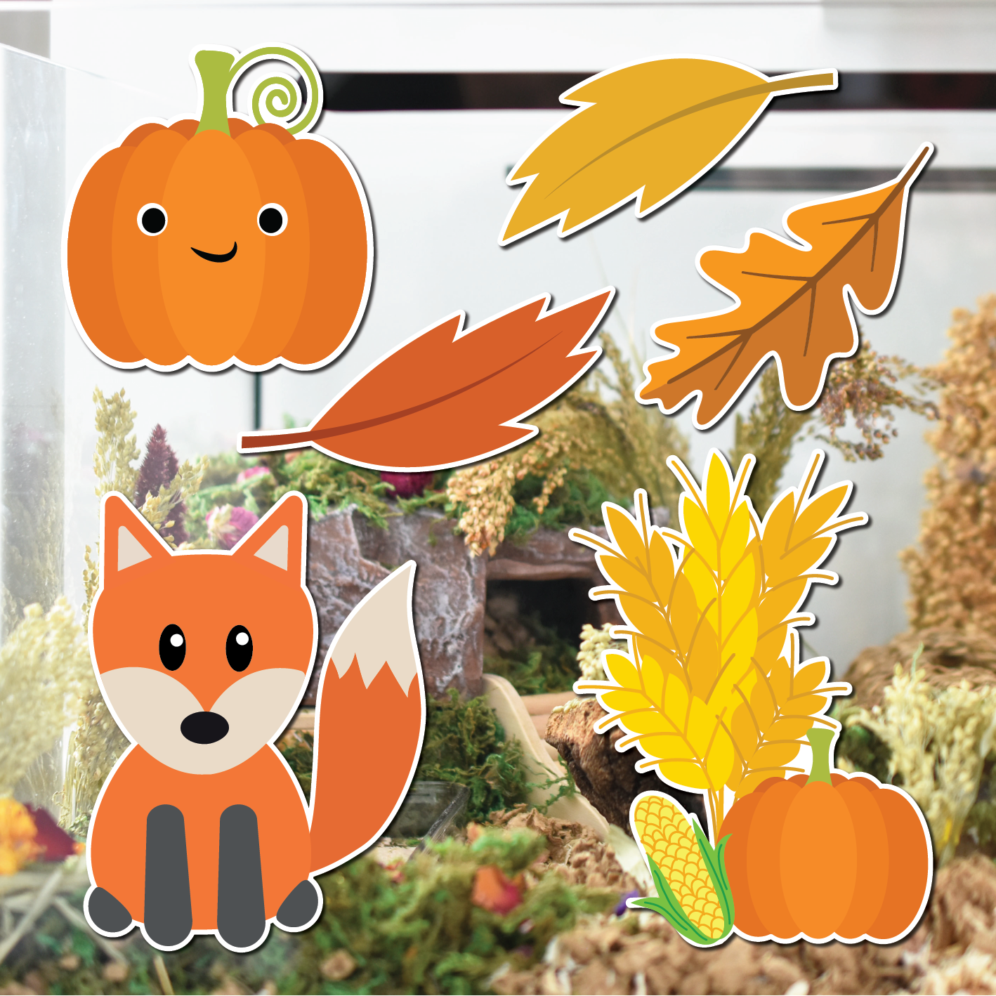 Autumn Falls | Static Cling | Pet Cage Theme