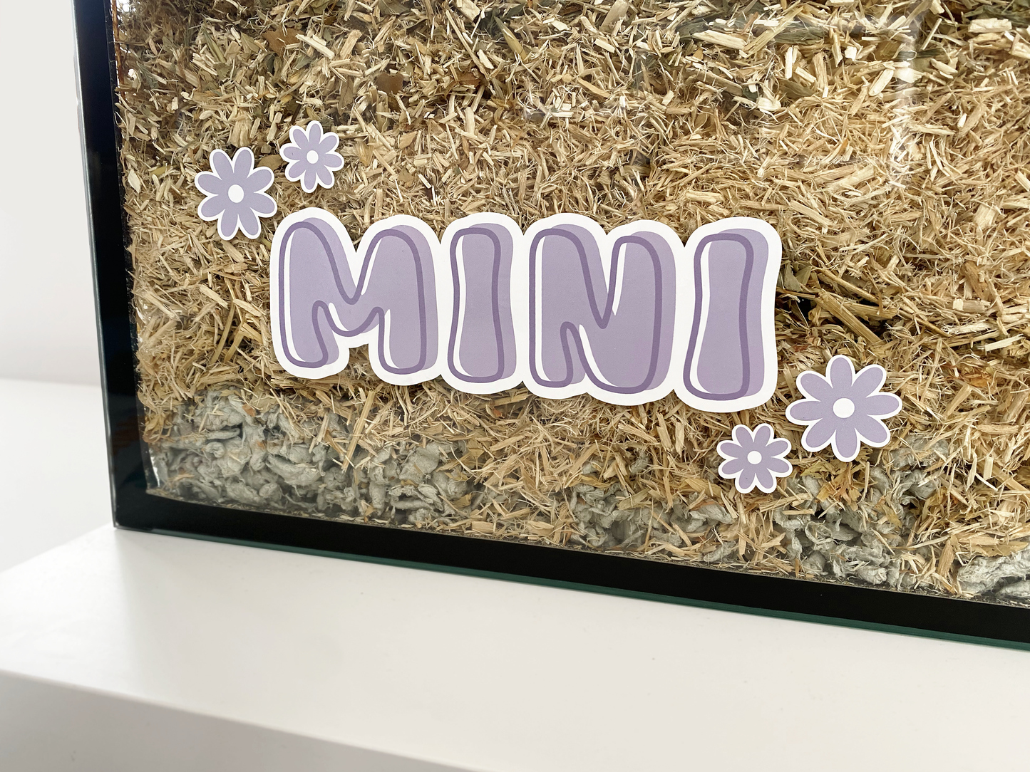 Pet Name Sticker + Flower Decals