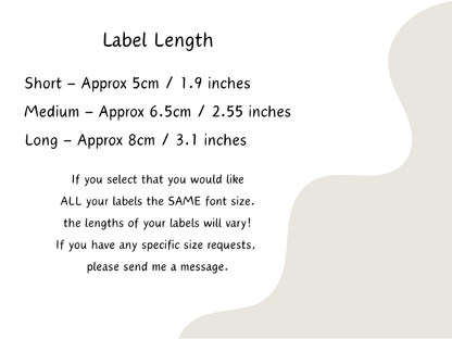 Static Cling Organisation Labels
