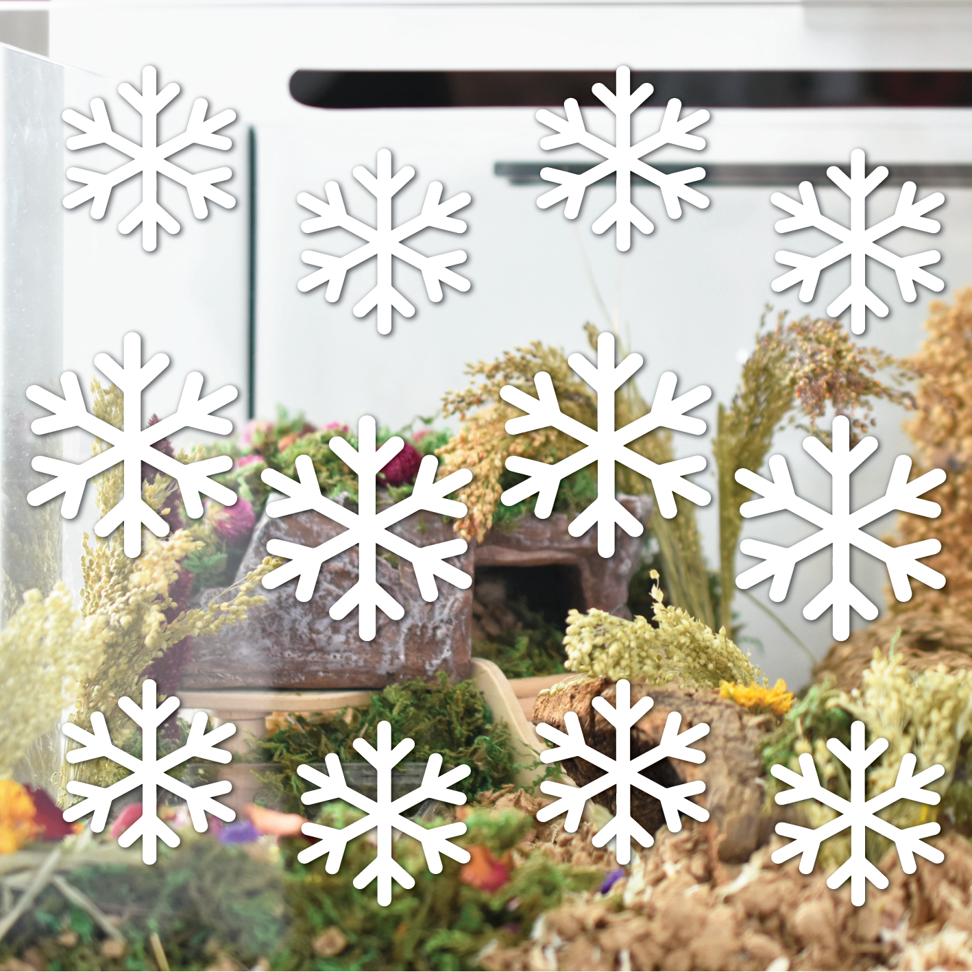 Snowflakes | Static Cling | Pet Cage Theme