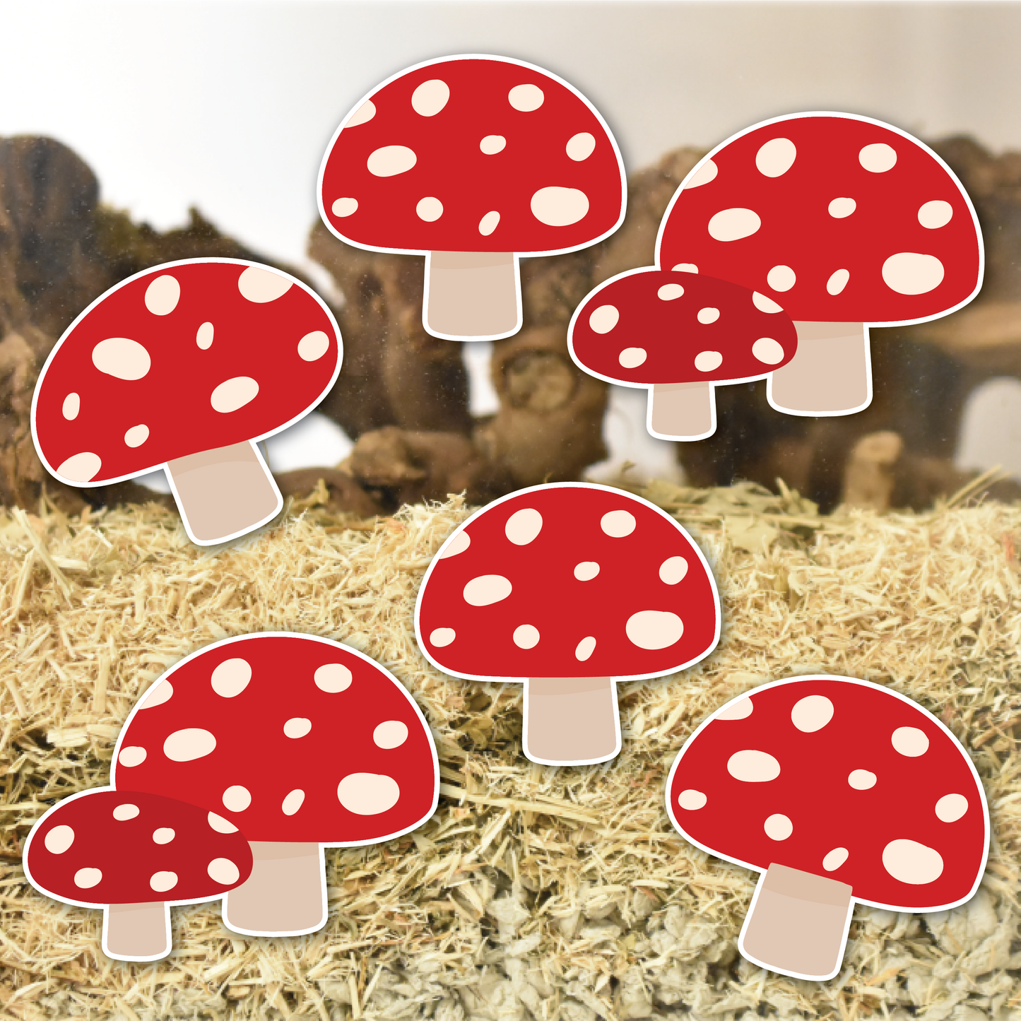 Toadstools | Static Cling | Pet Cage Theme