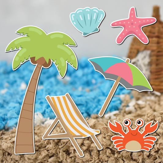 Tropical Beach | Static Cling | Pet Cage Theme