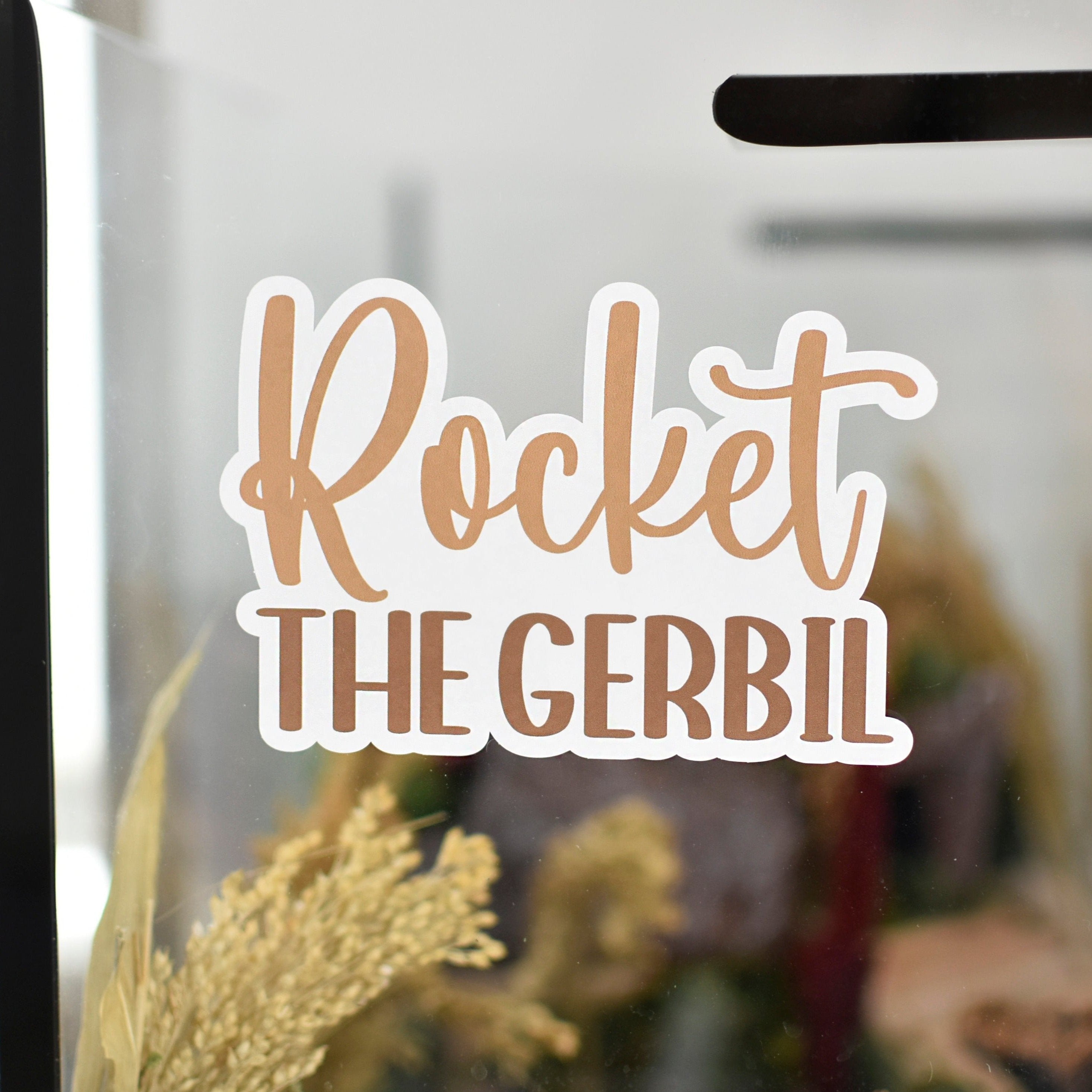 Two Line Pet Name Stickers | Custom Cage Decals – Furnishables