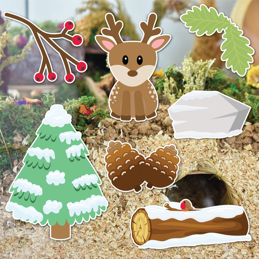 Winter Forest | Static Cling | Pet Cage Theme