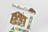 Furnishables mountain resort static cling sticker theme for decorating and customising small pet cages and tanks