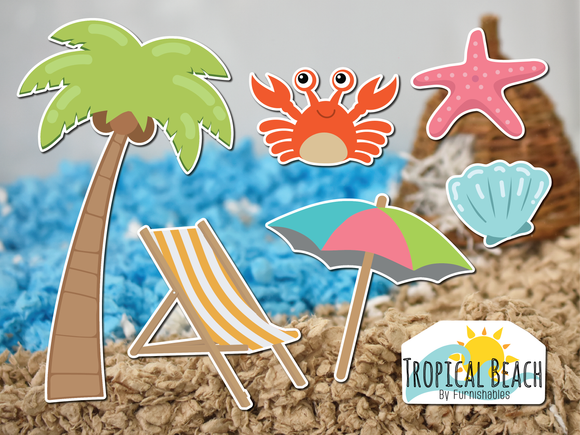 Tropical Beach | Static Cling | Pet Cage Theme